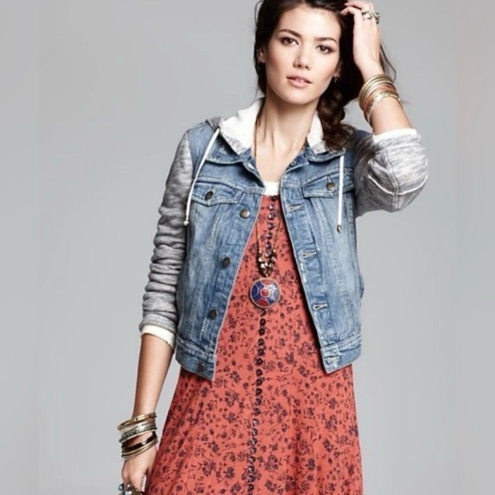 Women's Free People Denim and Gray Jacket